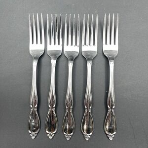 Oneida Community Chantelaine Stainless Dinner Forks Lot of 5 Replacement